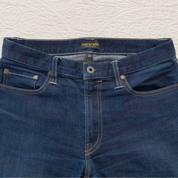 Flint and Tinder Dark-Wash Slim Tapered‎ Selvage Denim Jeans (Sz 30) - Picture 2 of 5